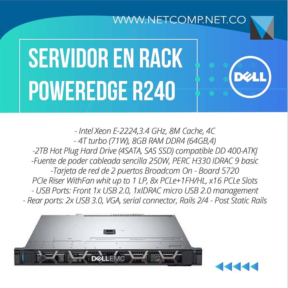 Servidor en Rack Dell Proweredge R240